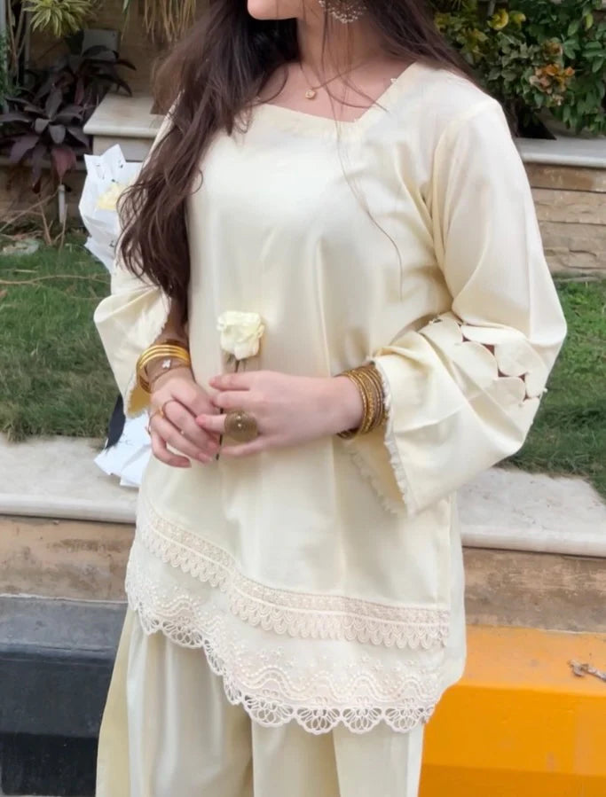 Tulip white Embroidered co-ord
