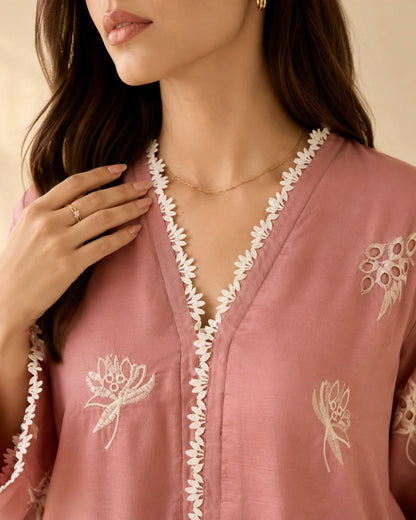 Lotus Bloom Embroidered Co-ord set