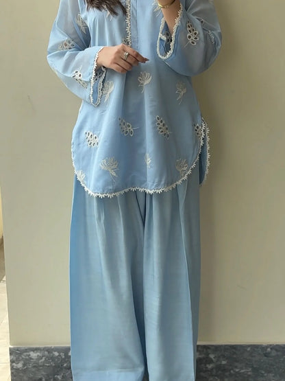 Ocean sky embroidered Co_ord