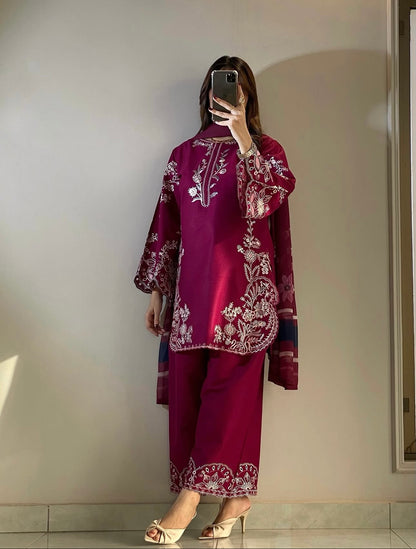 Aroha Embroidered 3Pc