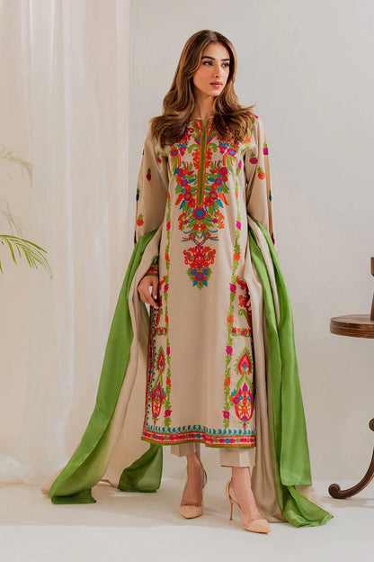 Multi Thread Embroidered 3Pc