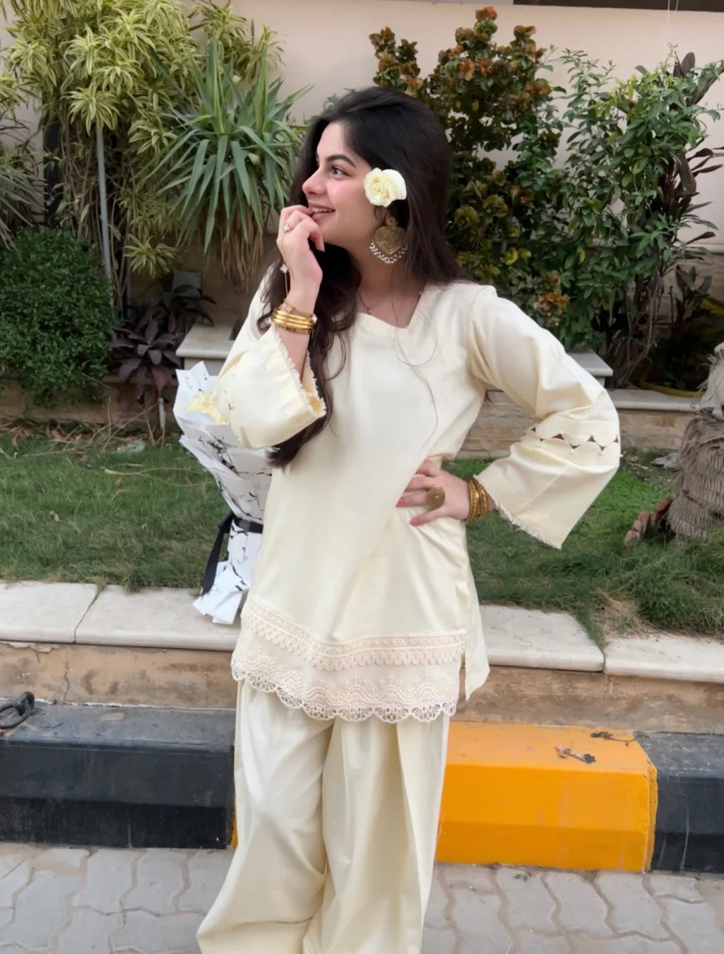Tulip white Embroidered co-ord