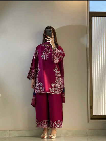 Aroha Embroidered 3Pc
