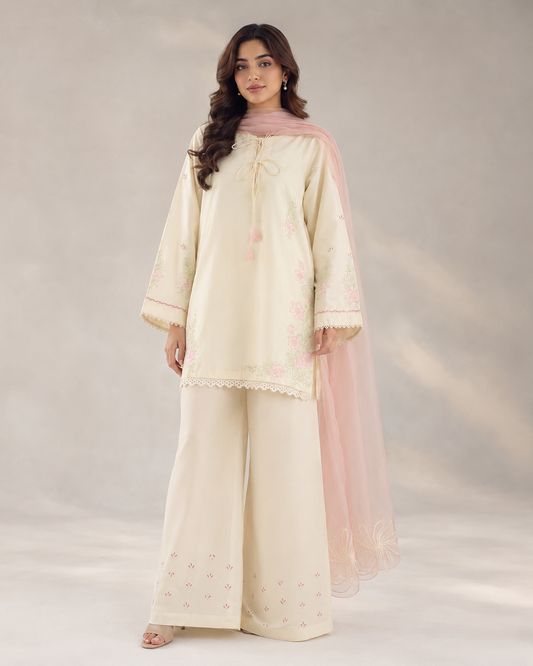 Amora White Embroidered 3pc
