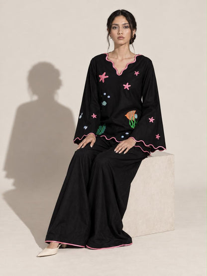 Black Sea Embroidered Co-ord