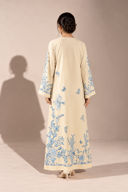 Azure Bloom Kaftaan 2Pc