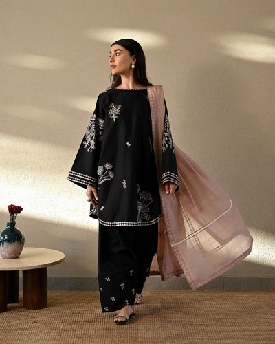 Black Farshi Embroidered Co-ord Set