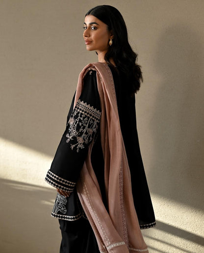 Black Farshi Embroidered Co-ord Set