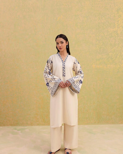 White Embroidered 3-piece lawn suit