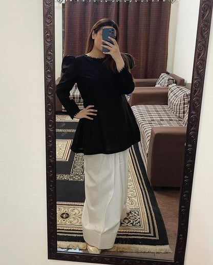 Black peplum Co-ord set