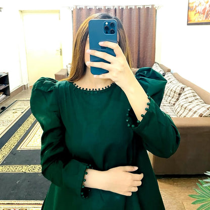 Green peplum co-ord set