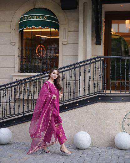 SOFIA Embroidered 3-piece lawn suit