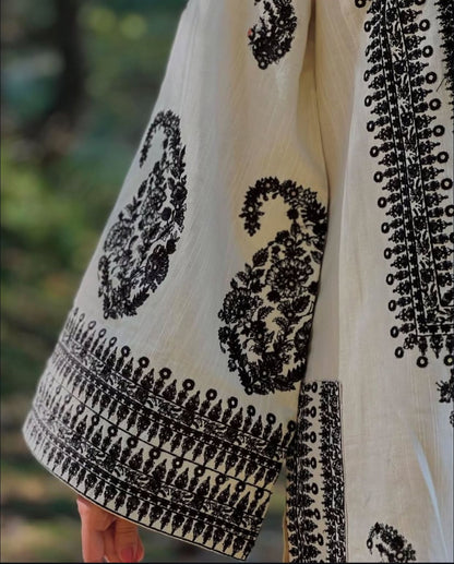 White Bloom Embroidered 2PC