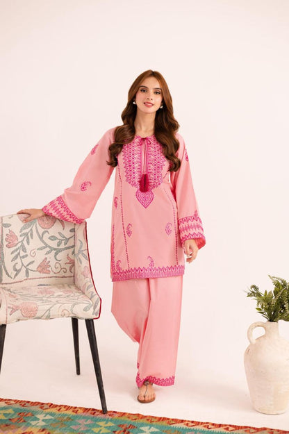 Jugun Pink Embroidered Co-Ord