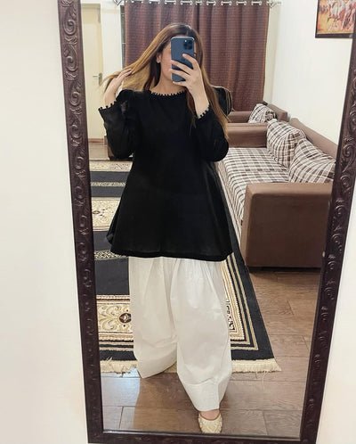 Black peplum Co-ord set